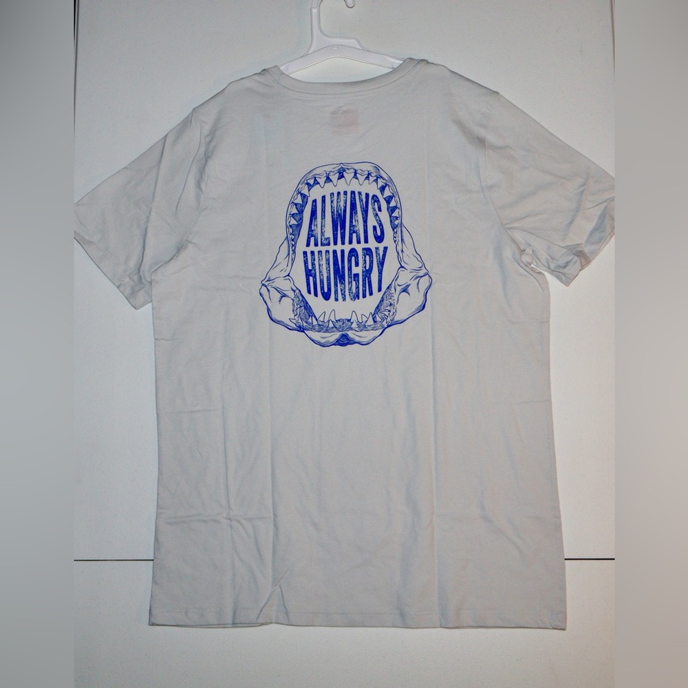 Cat & Jack NWT White Graphic Tee "Always Hungry" Boys Size Xl Husky 16/18 Swim